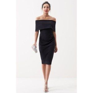 VINCE CAMUTO Popover Cocktail black off the shoulder Dress size 14